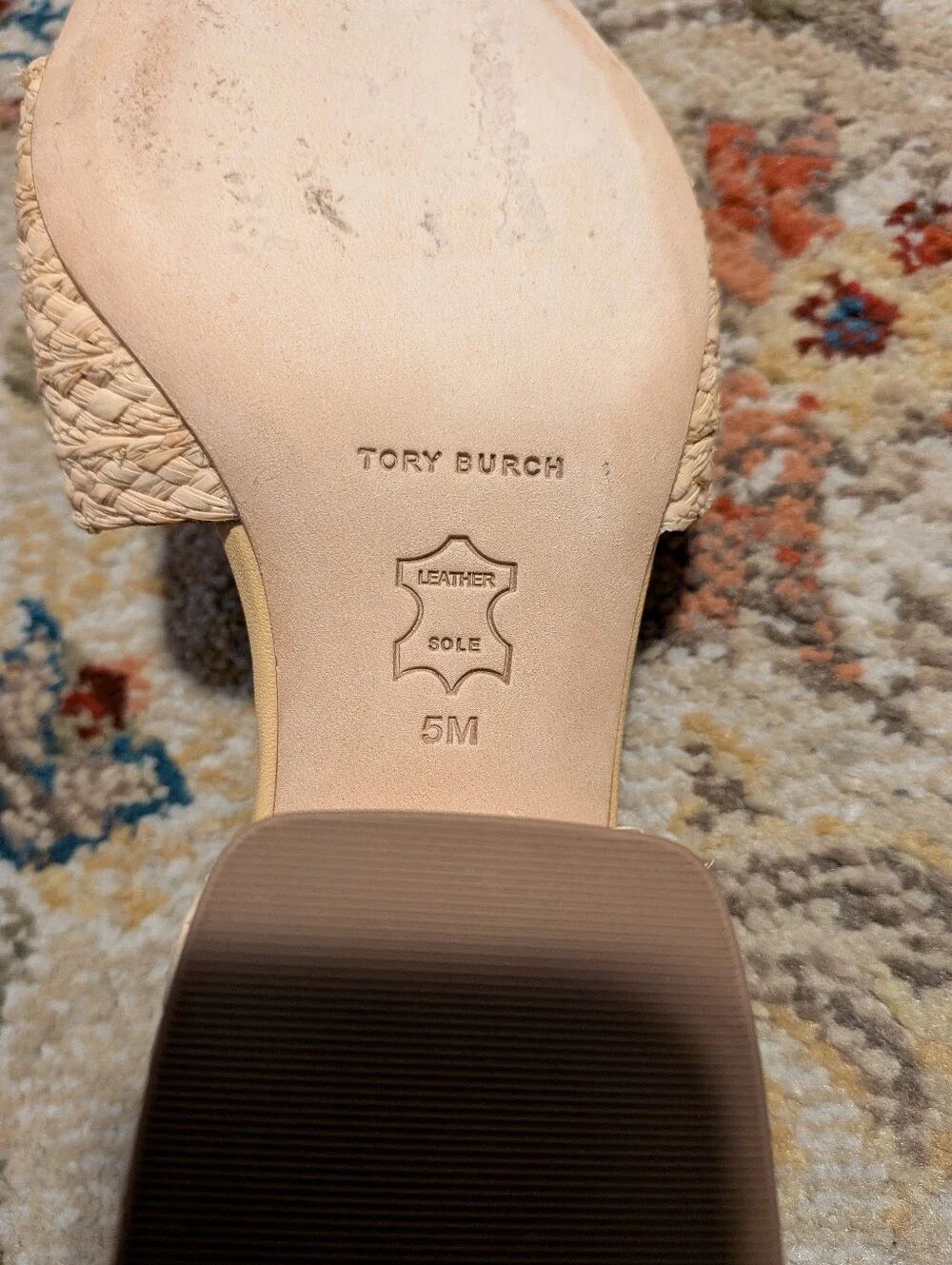 Tory Burch Everly Raffia Block Sandal